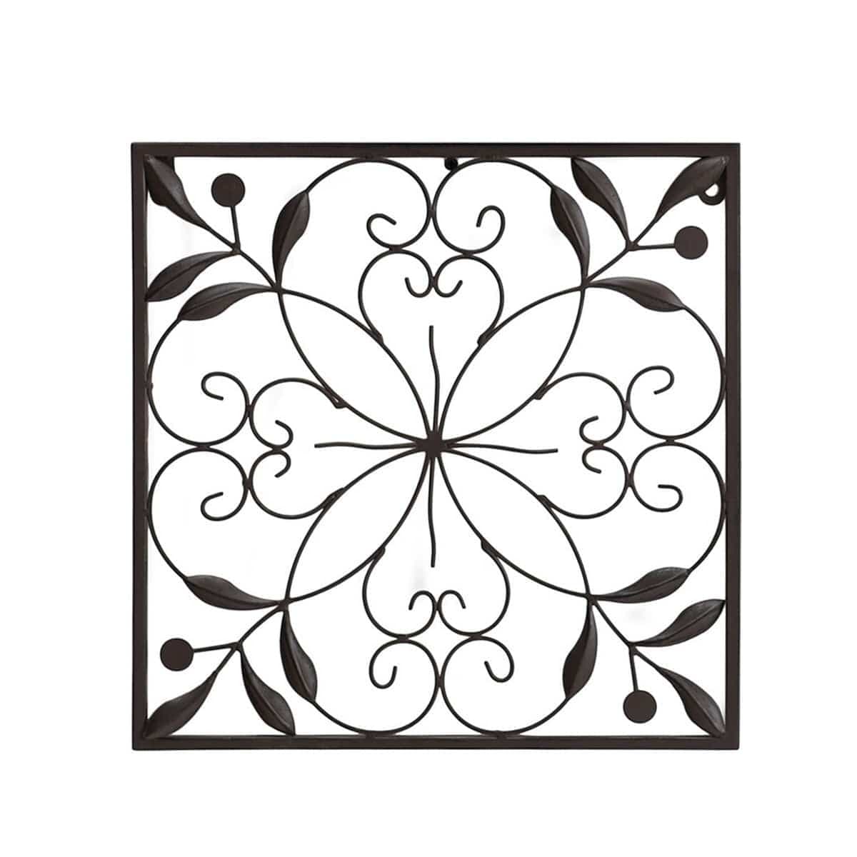 SUNJOY Brown 4-Panel Iron Wall Art.