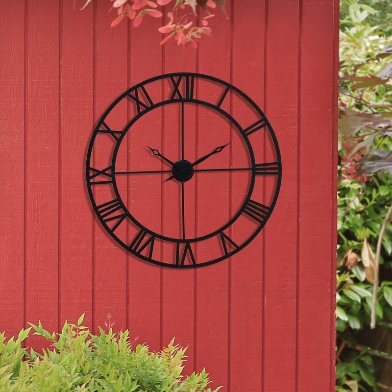 Sunjoy Black Clock Wall Decor