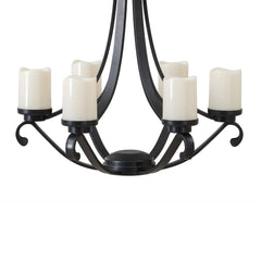 Sunjoy Traditional Outdoor Battery Powered Six-Light LED Chandelier.