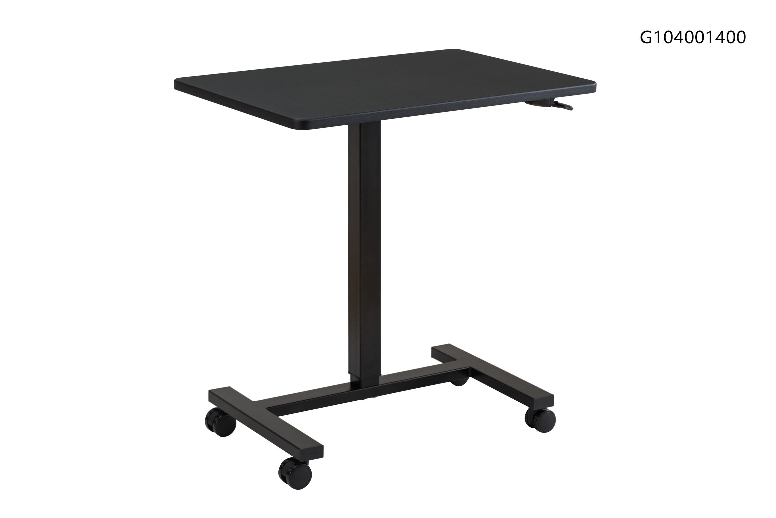 SUNJOY 27" Black Adjustable Office Mobile Desk Cart with Locking Casters.