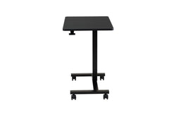 Studio Space 27" Modern Black Sit-Stand Adjustable Office Table Workstation Pneumatic Mobile Desk Cart with Four Locking Casters.