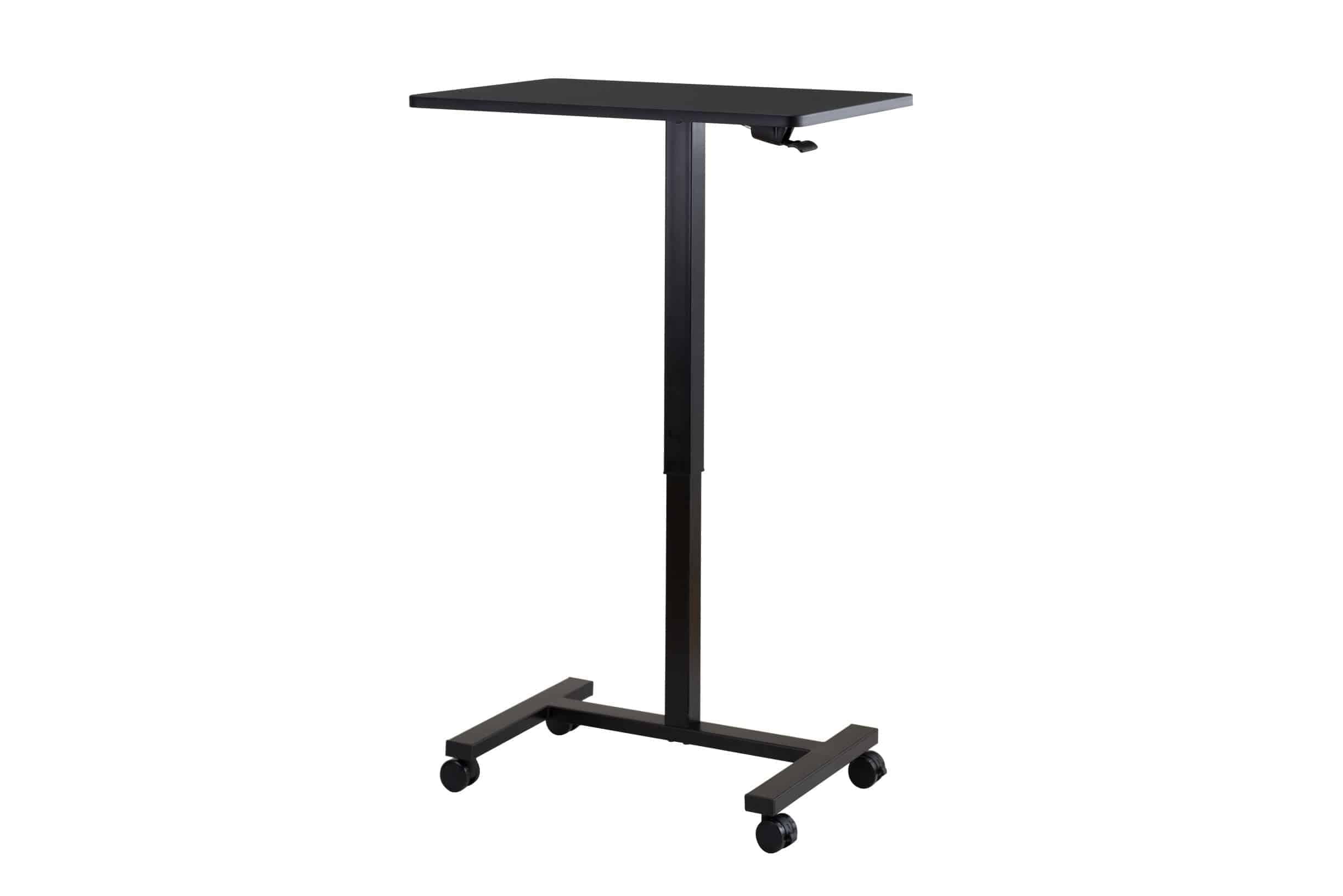 SUNJOY 27" Black Adjustable Office Mobile Desk Cart with Locking Casters.