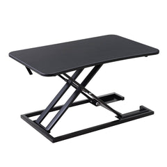 Studio Space 29" Black Height Adjustable Folding Sit to Stand Ultra-Slim Desktop Riser for Monitor or Laptop.