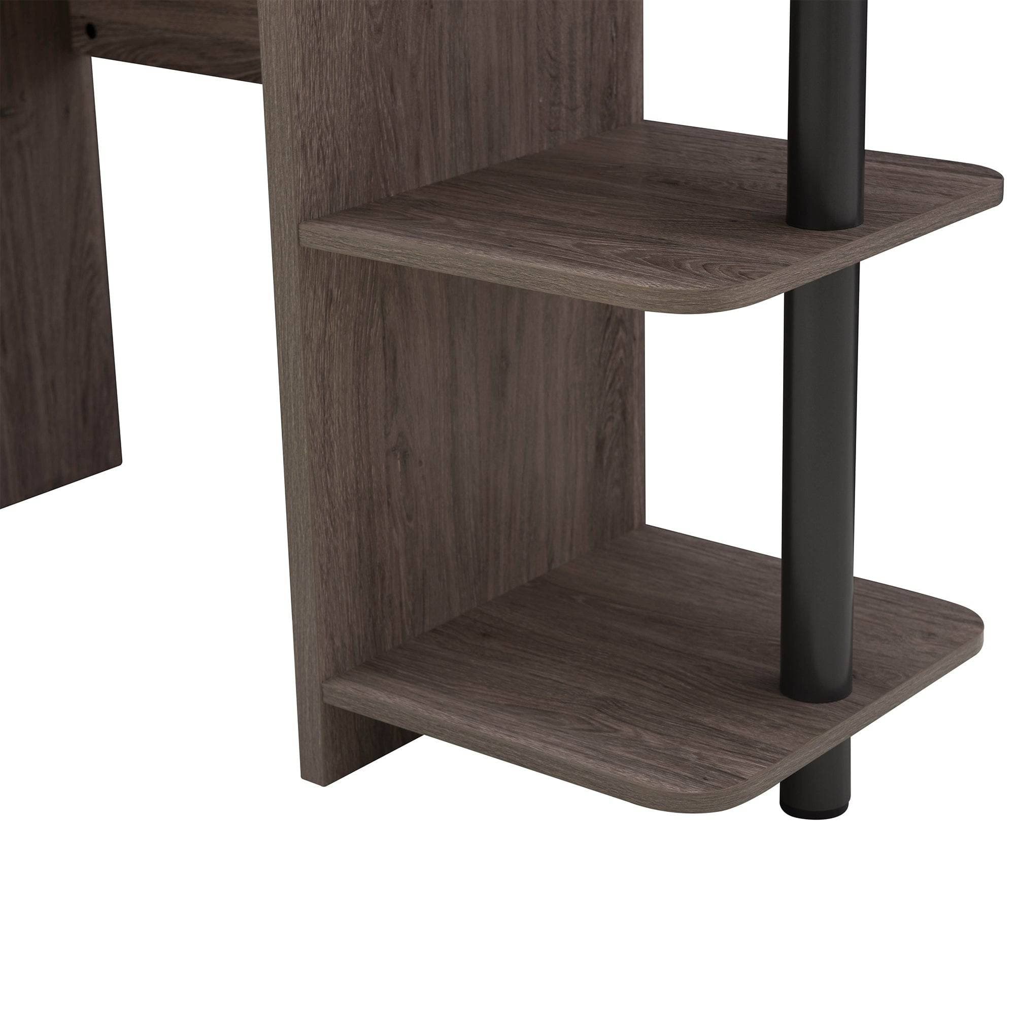 SUNJOY 39" Farmhouse Design Computer Desk with Two Open Shelves.