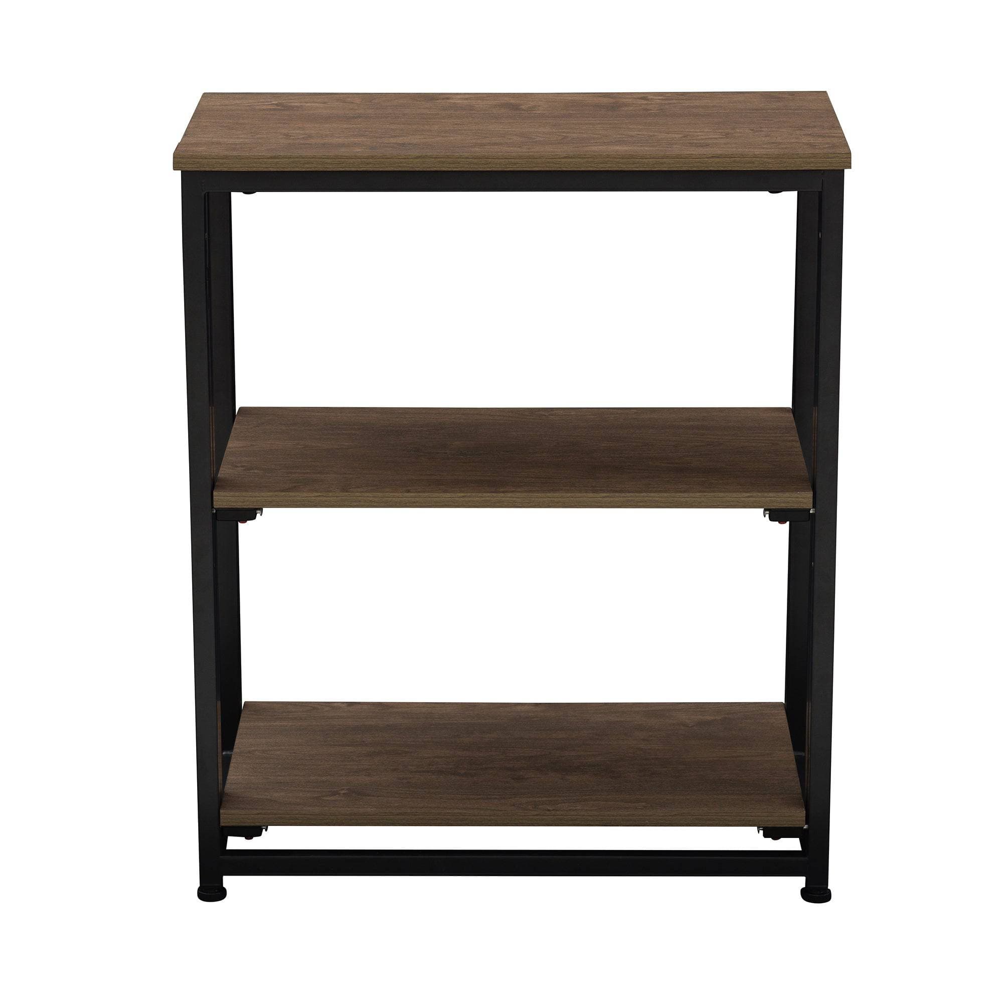 SUNJOY 24" Steel Frame Folding Bookcase with 3-Tier Shelves.