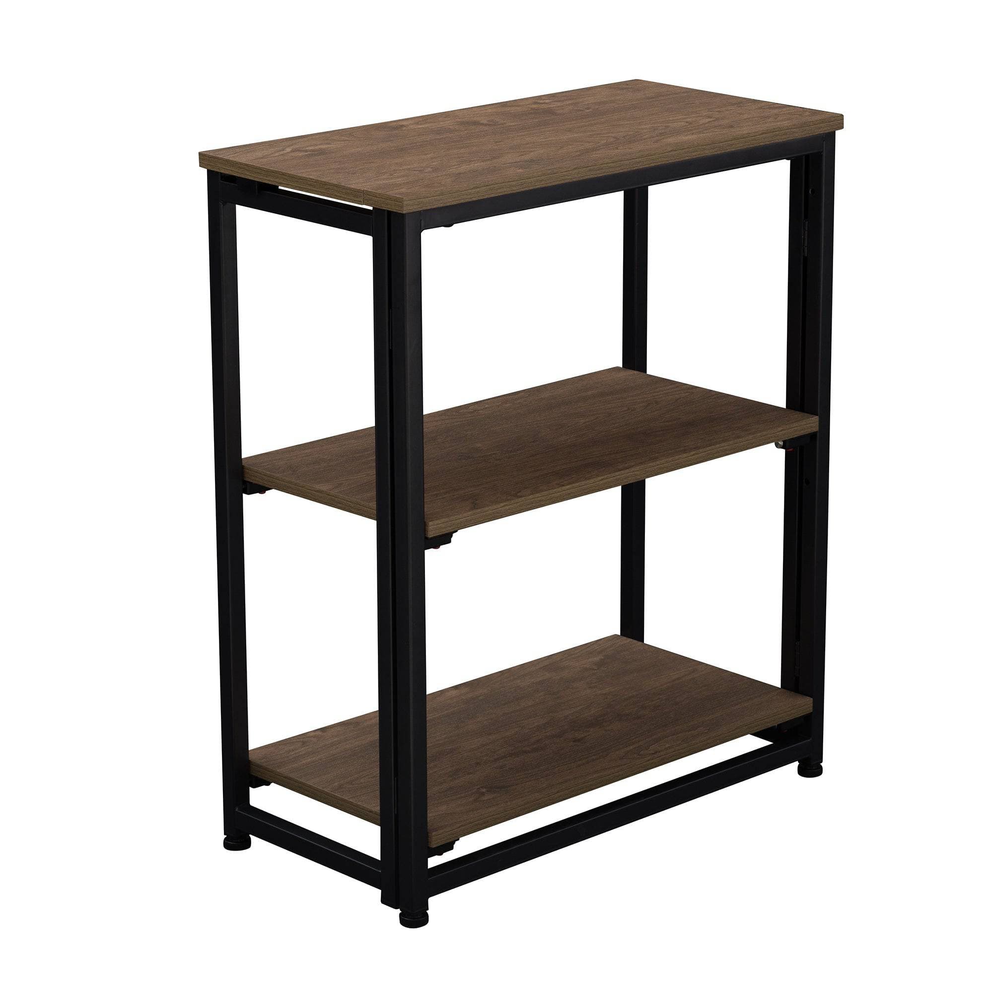 SUNJOY 24" Steel Frame Folding Bookcase with 3-Tier Shelves.