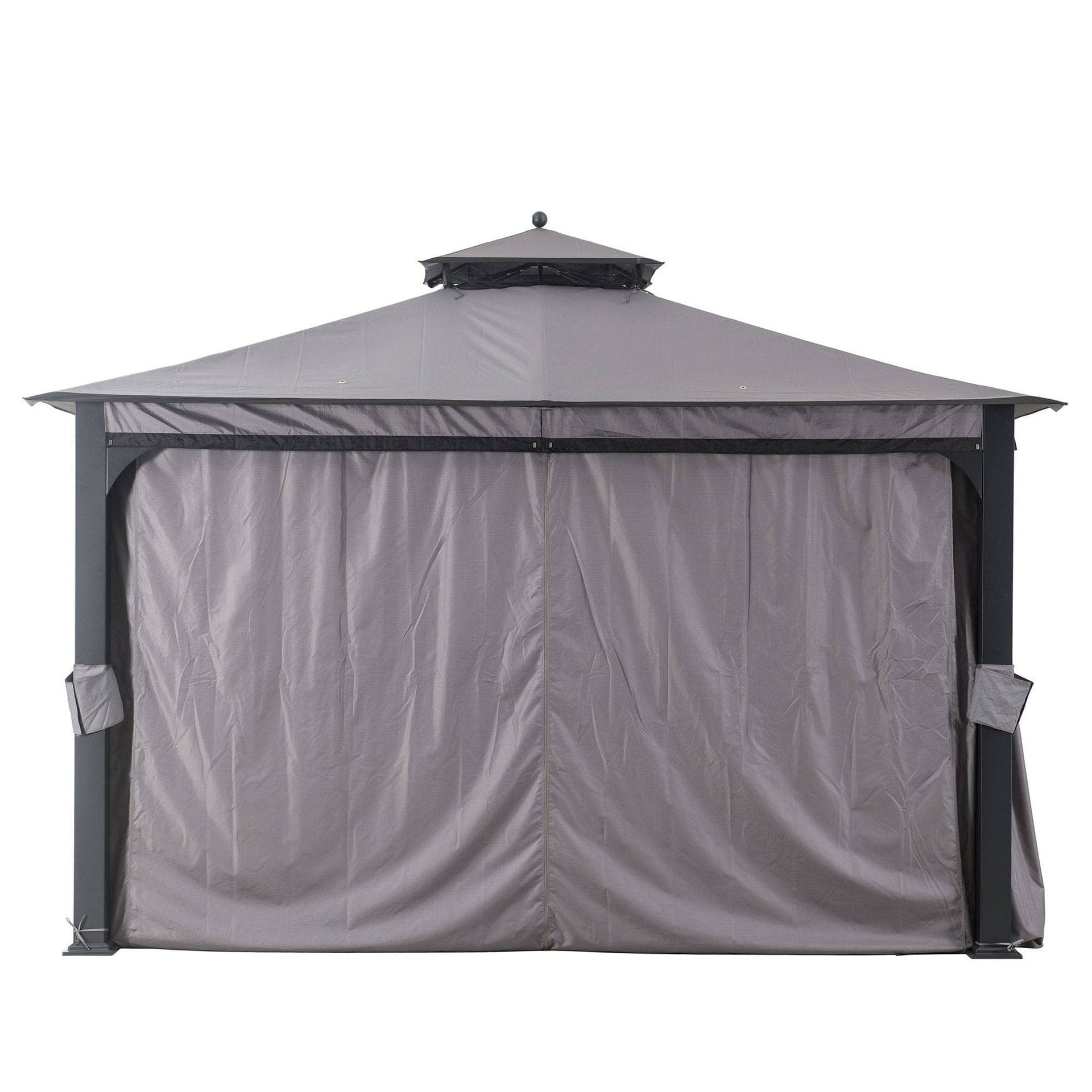 Dark Gray+Black Replacement Curtain Soft Top Gazebo L GZ1140PST G Sold At Lowes