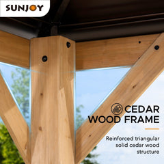 Sunjoy Wooden Hardtop Gazebo for Sale 11x13 for Outdoor Backyard Patio.