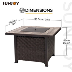 Sunjoy Smokeless Fire Pit Outdoor Propane Fire Pit Table Gas Fire Pit.