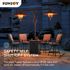 Sunjoy Outdoor Patio Space Portable Propane Gas Dual Pool Heater