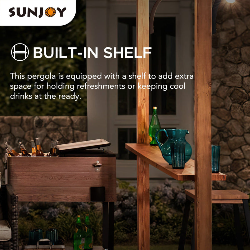 Sunjoy Outdoor Patio Modern Pergola Kits with Canopy Roof for Shading