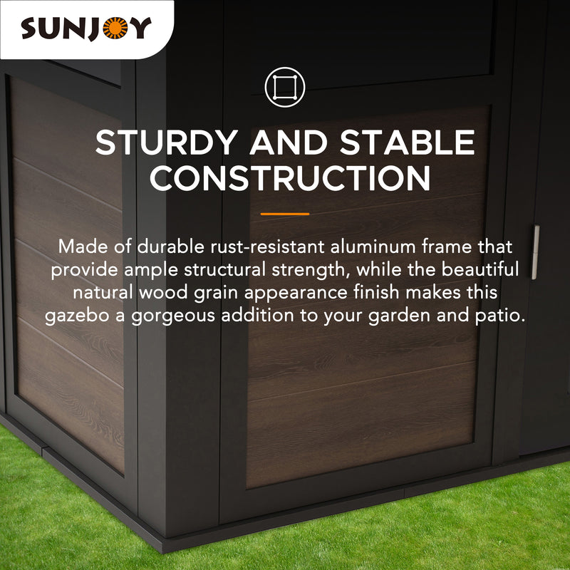 Sunjoy Osborne 20 in. Classic Black Outdoor Battery Powered