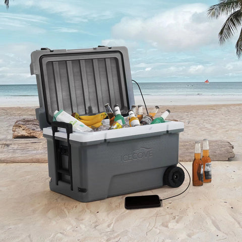 IceCove 60-Quart Best Large Beach Ice Cooler with Wheels and Handle ...