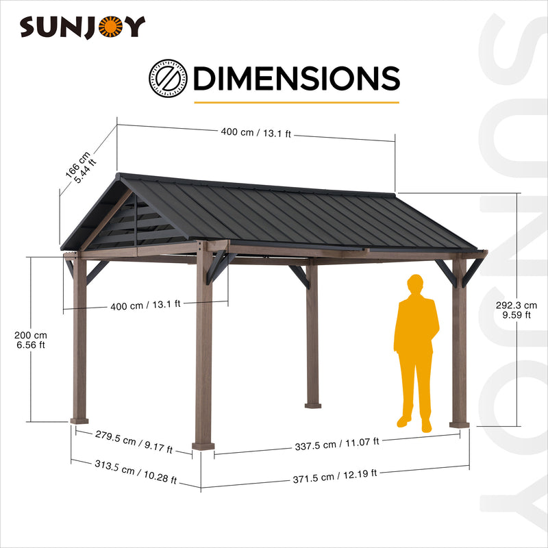 Sunjoy Hardtop Gazebo Kit for Sale Pavilion for Outdoor Backyard Patio