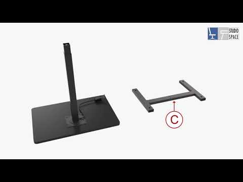 SUNJOY 27" Black Adjustable Office Mobile Desk Cart with Locking Casters.