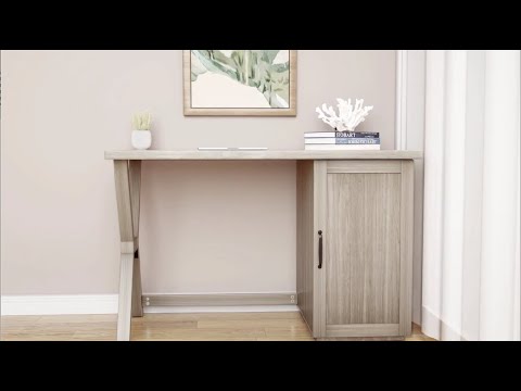 SUNJOY 47" Farmhouse Design Computer Desk with Cabinet.