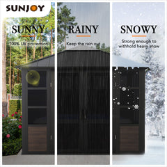 Outdoor Patio Metal Hardtop Gazebo Kits Sunjoy Backyard Gazebos Sale