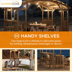 SummerCove Outdoor Patio 10x14 Wood Pergola Kits with Canopy Roof for Deck DIY.
