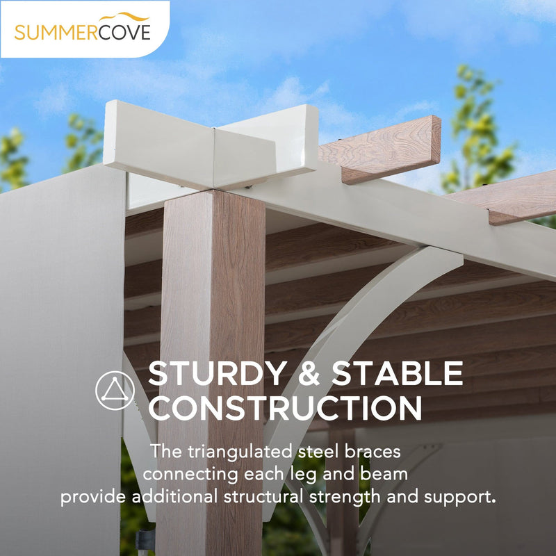 SummerCove Modern Patio 12x14 Pergola Kits with Canopy for Backyard, Deck DIY