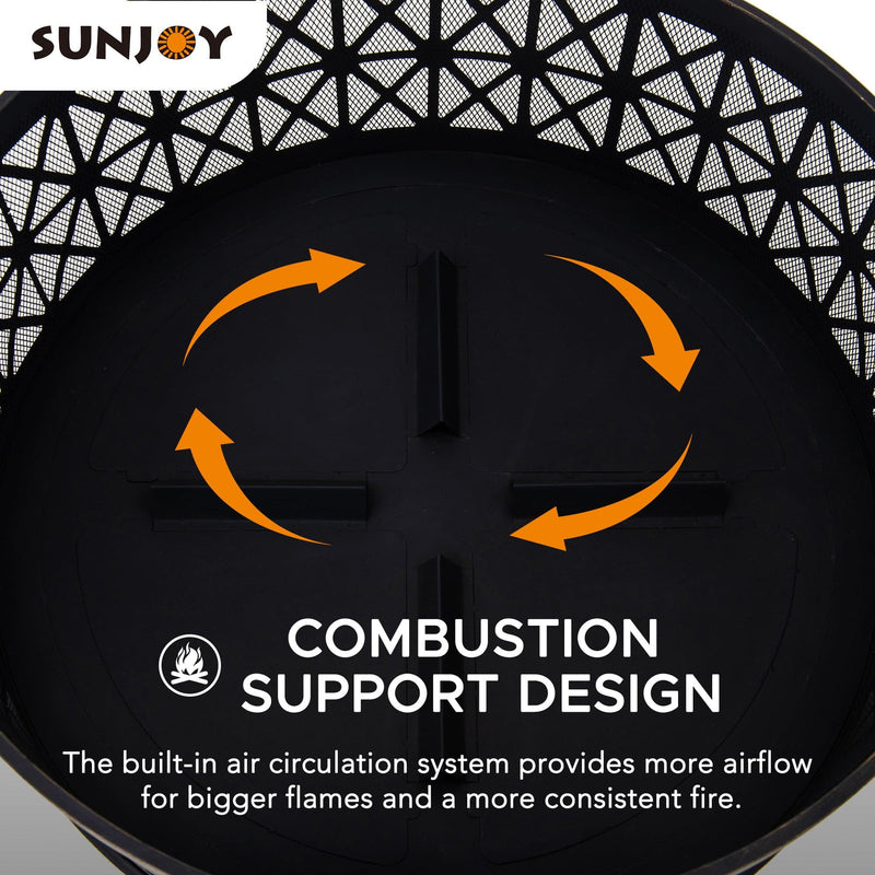Sunjoy Outdoor Fire Pit Large Round Fire Pit Steel Backyard Fire Pits