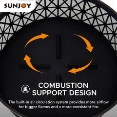 Sunjoy Outdoor Fire Pit Large Round Fire Pit Steel Backyard Fire Pits.